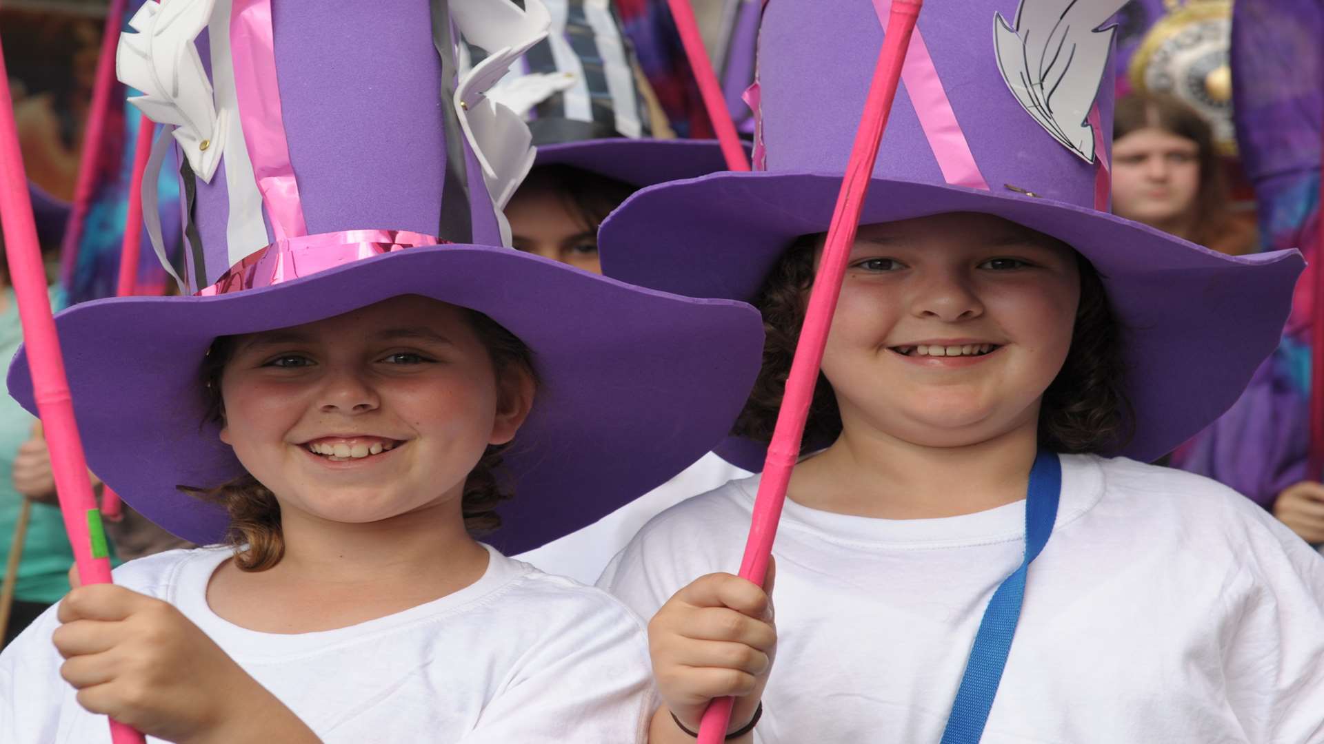 Megan and Isabella take part in a Fuse Festival parade in 2014