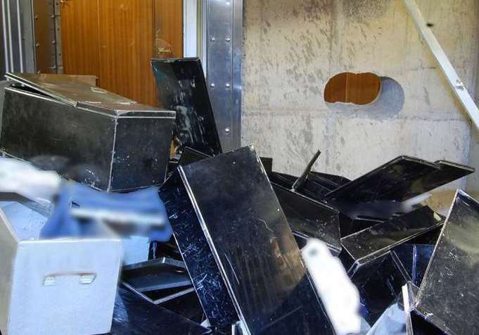 Boxes were ransacked inside the safe deposit vault of the bank. Picture: Met Police