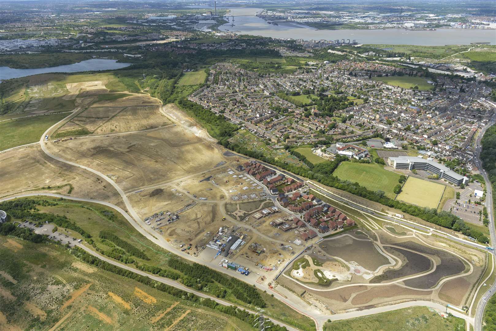 Aerial view of the Eastern Quarry at Ebbsfleet Garden City where the new homes are being built. (20398060)