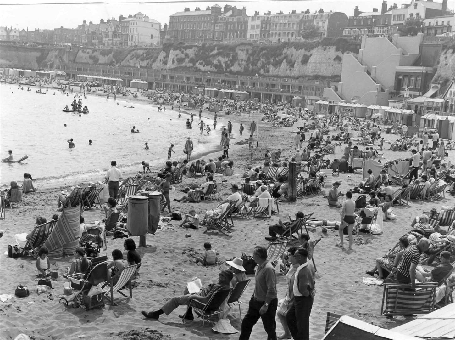 A packed Broadstairs beach in July 1969