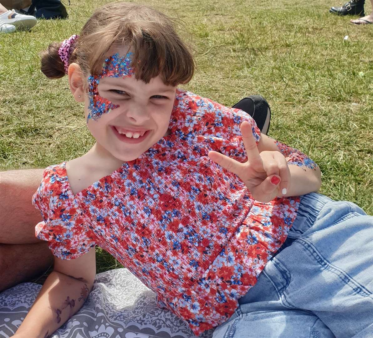 Seven-year-old Maddison celebrated by attending the Mote Park Together Festival with her family. Picture: Louise Woodfine