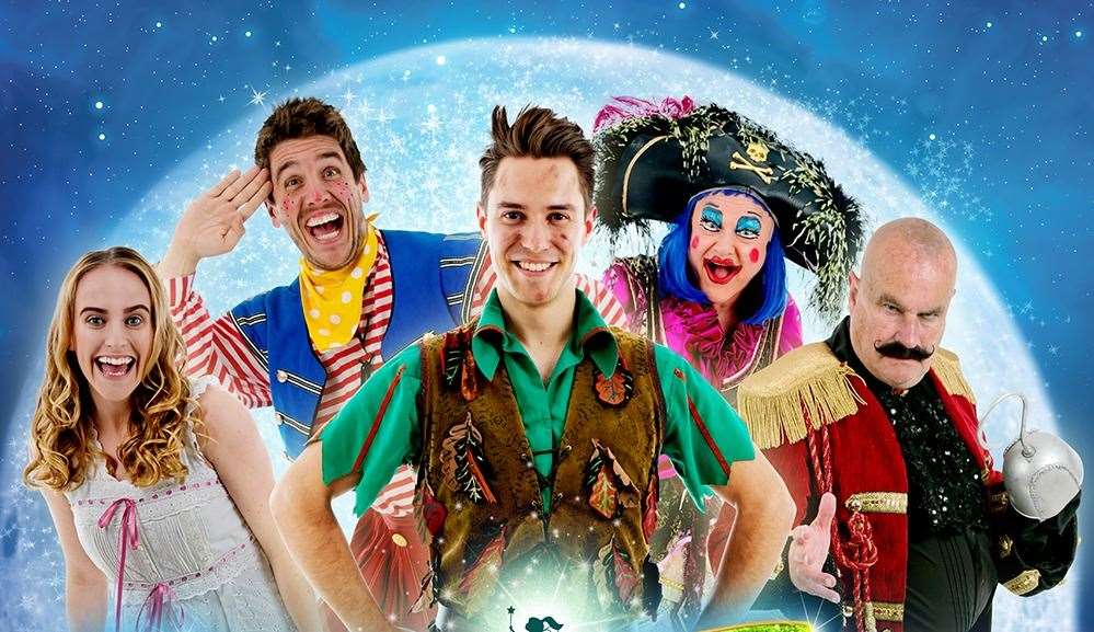 Peter Pan at the EM Forster Theatre includes Tom Swift (second left) and The Bill star Chris Ellison (far right)