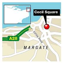 Thanet magistrates' court staff were told a device had been planted in the building in Cecil Square. Graphic: Ashley Austen