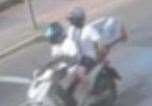CCTV image of the two people on the bike police wish to speak to. Picture: KentPolice