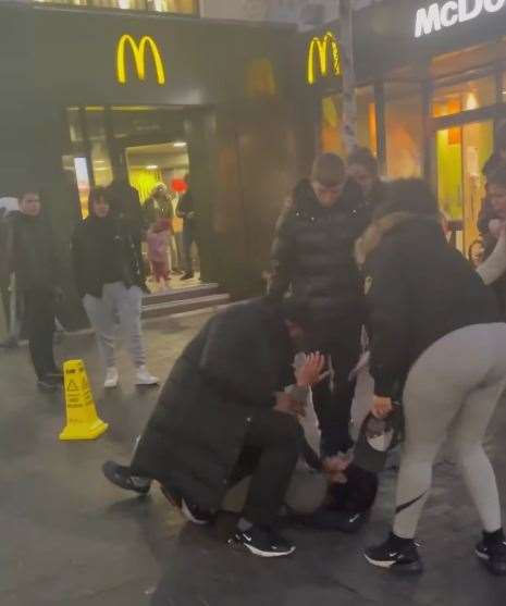 McDonald's defended their security guard after he and a teenager fought outside McDonald's in Week Street, Maidstone. Picture: Niomi Elvina