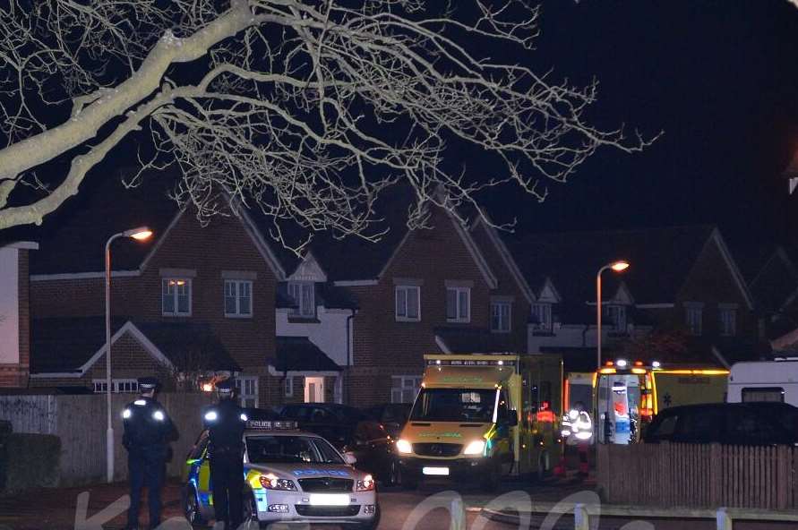 Emergency services were called to assist a patient in Orr Close, Hawkinge. Picture @Kent_999s