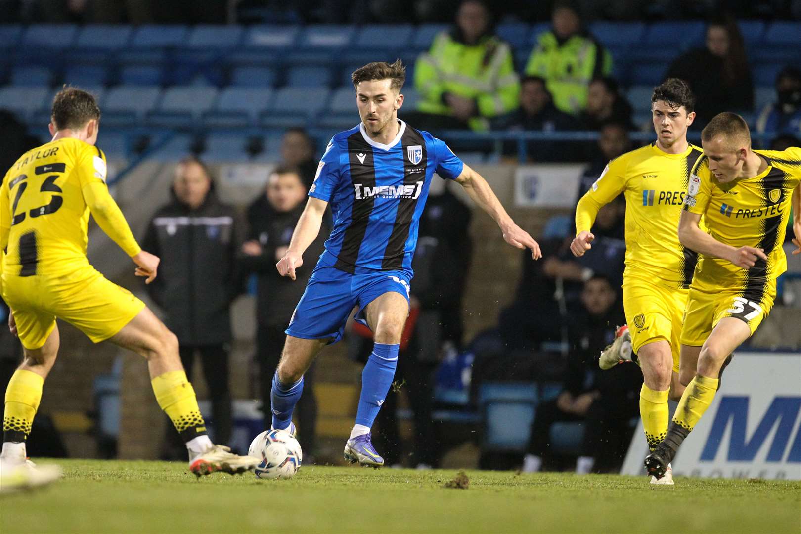 Robbie McKenzie picked up an injury for Gillingham against Burton Albion. Picture: KPI