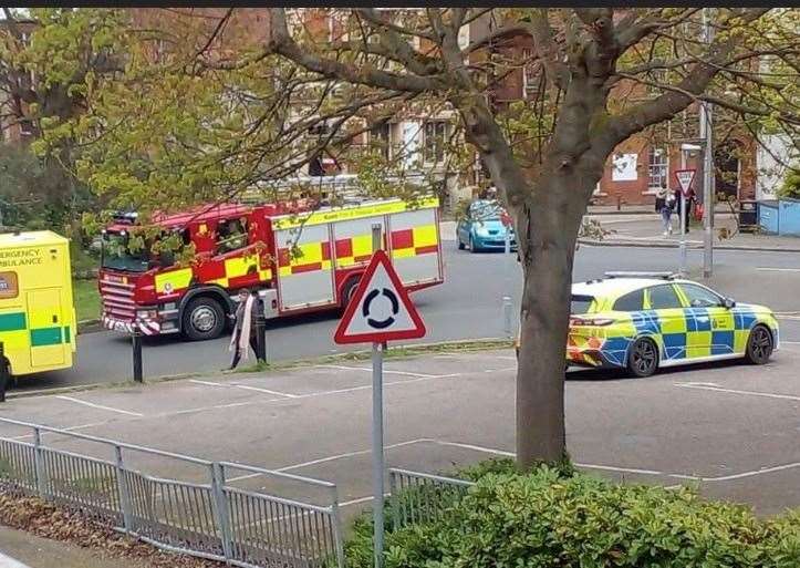 Fire crews were also spotted in attendance at Bouverie Place Shopping Centre in Folkestone. Photo: Rose Anderson