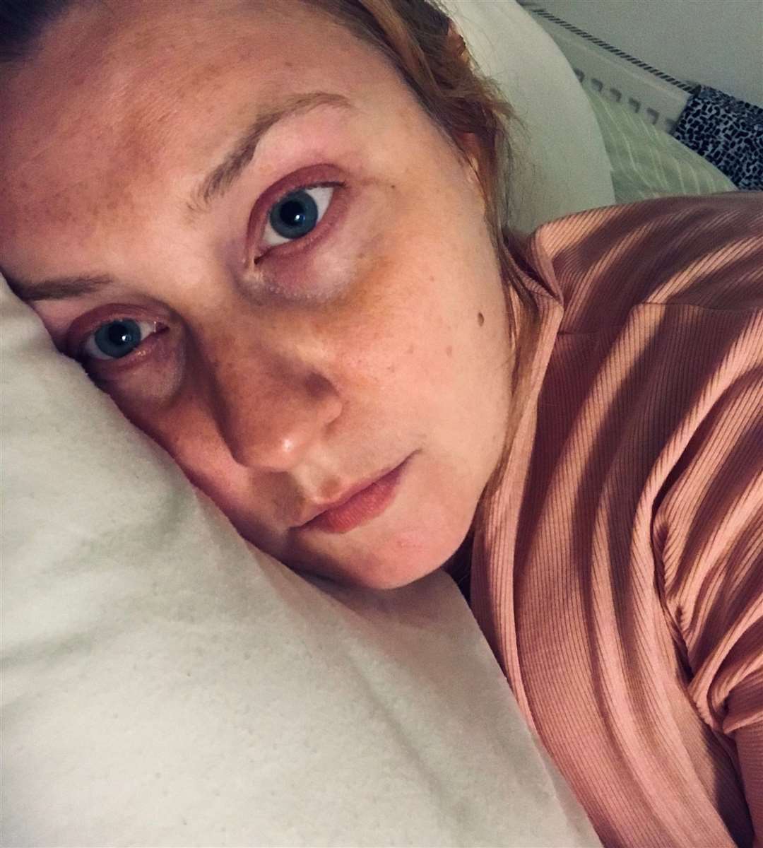 MS sufferer Amy Hinds, from Dartford, struggling with fatigue during a flare-up in 2020. Photo: Amy Hinds/ The MS Society