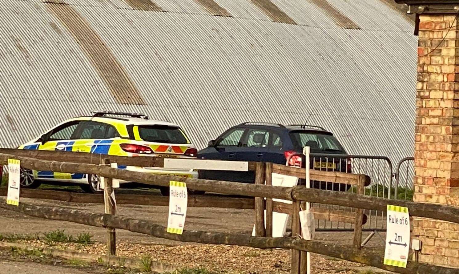 Police at Headcorn Aerodrome yesterday evening Picture: Barry Goodwin