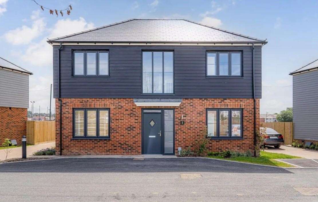 This three-bed detached house at a new estate on the former Herne Bay golf club is available for £1,600 a month. Picture: Zoopla