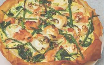 Candice Brown: Goat’s cheese, smoked salmon and asparagus filo tart