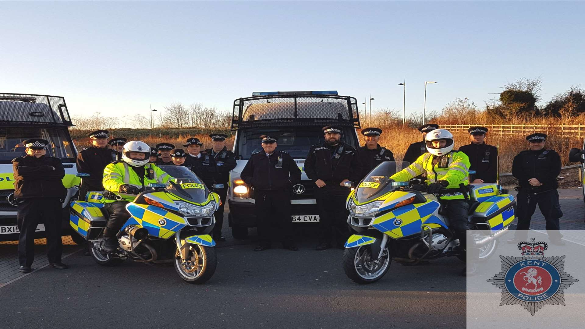 Officers from Kent Police and the Metropolitan Police. Pic: Kent Police