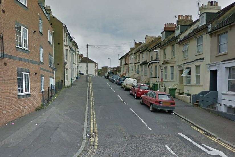 Clarence Street in Folkestone where 150 cannabis plants were discovered in a house. Picture: Google