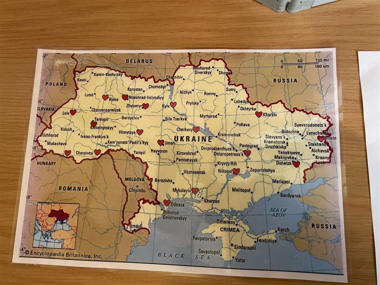 A map of Ukraine as Holy Trinity Church in Coxheath holds an open day