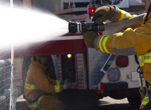 Firefighters used a hose reel jet to extinguish the flames.