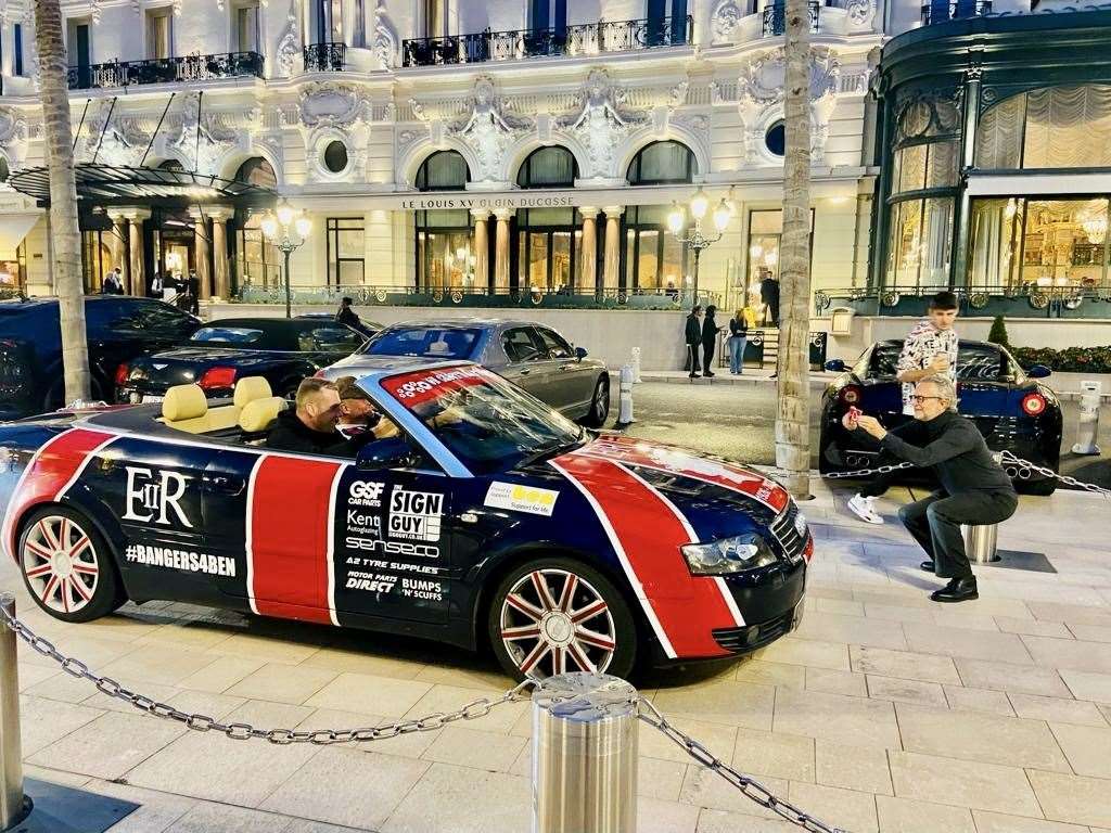 Steve and Joshua drove all the way to Monaco with the roof down. Picture: Steve Thomas