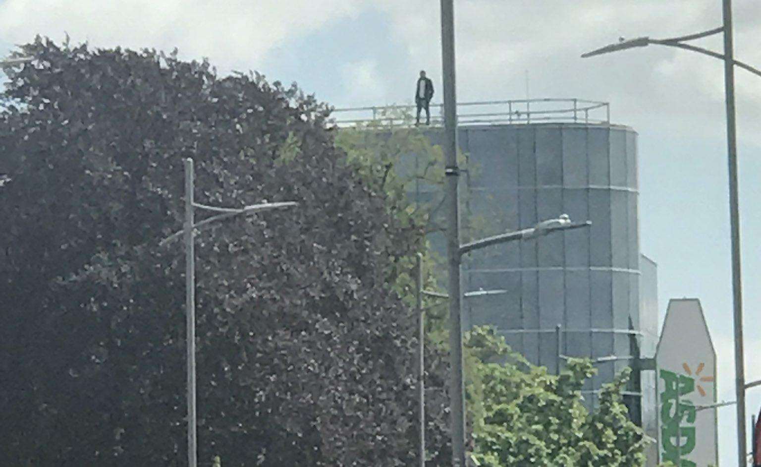 Man 'armed with a knife' on roof of Asda in Bexleyheath. Picture: @scarlettbrown89