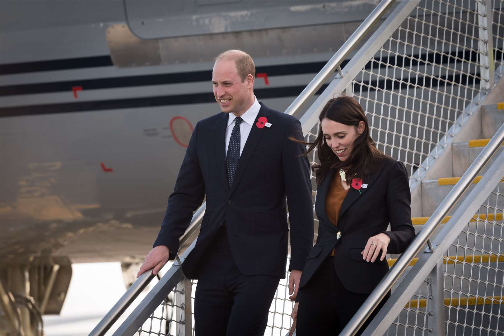 The Prince of Wales with New Zealand Prime Minister Jacinda Ardern arriving in Christchurch (Mark Tantrum/New Zealand Government/PA)
