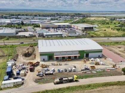 Drone footage shows the new business park on Sheppey taking shape. Picture: Philip Drew
