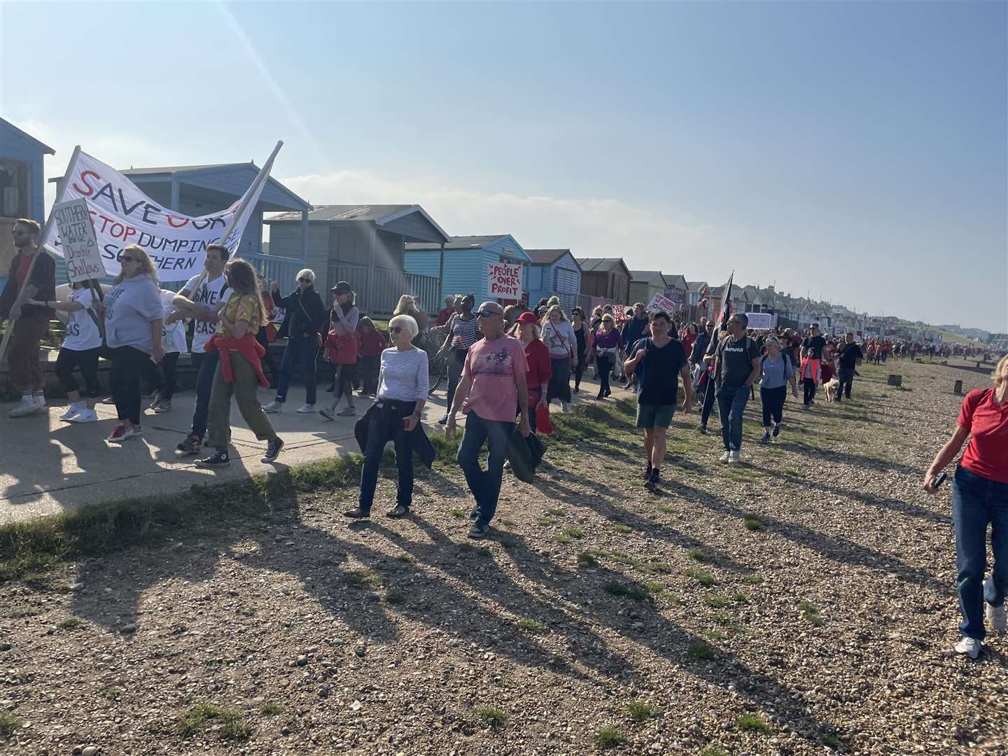 Hundreds of people have marched in Whitstable to call for Southern Water to stop discharging sewage into the sea. Picture: SOS Whitstable