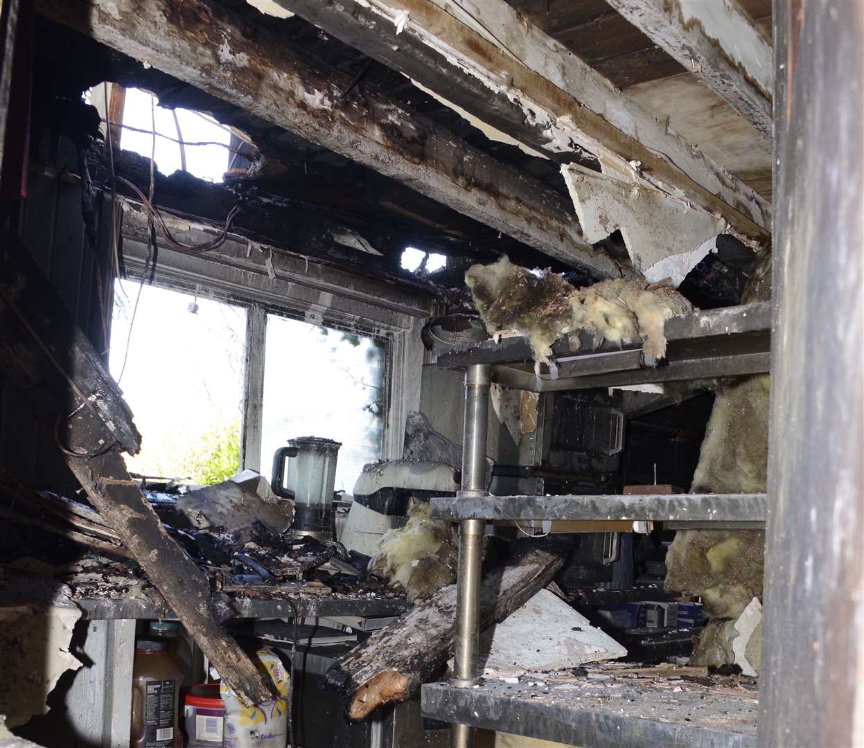 The kitchen following the blaze in 2016. Picture: Paul Amos
