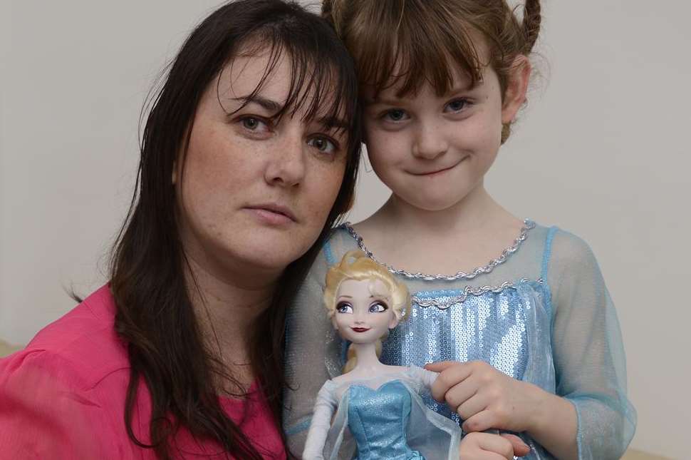 Mum Sarah Williams feels the Frozen display is too morbid for daughter Ella. Picture: Paul Amos