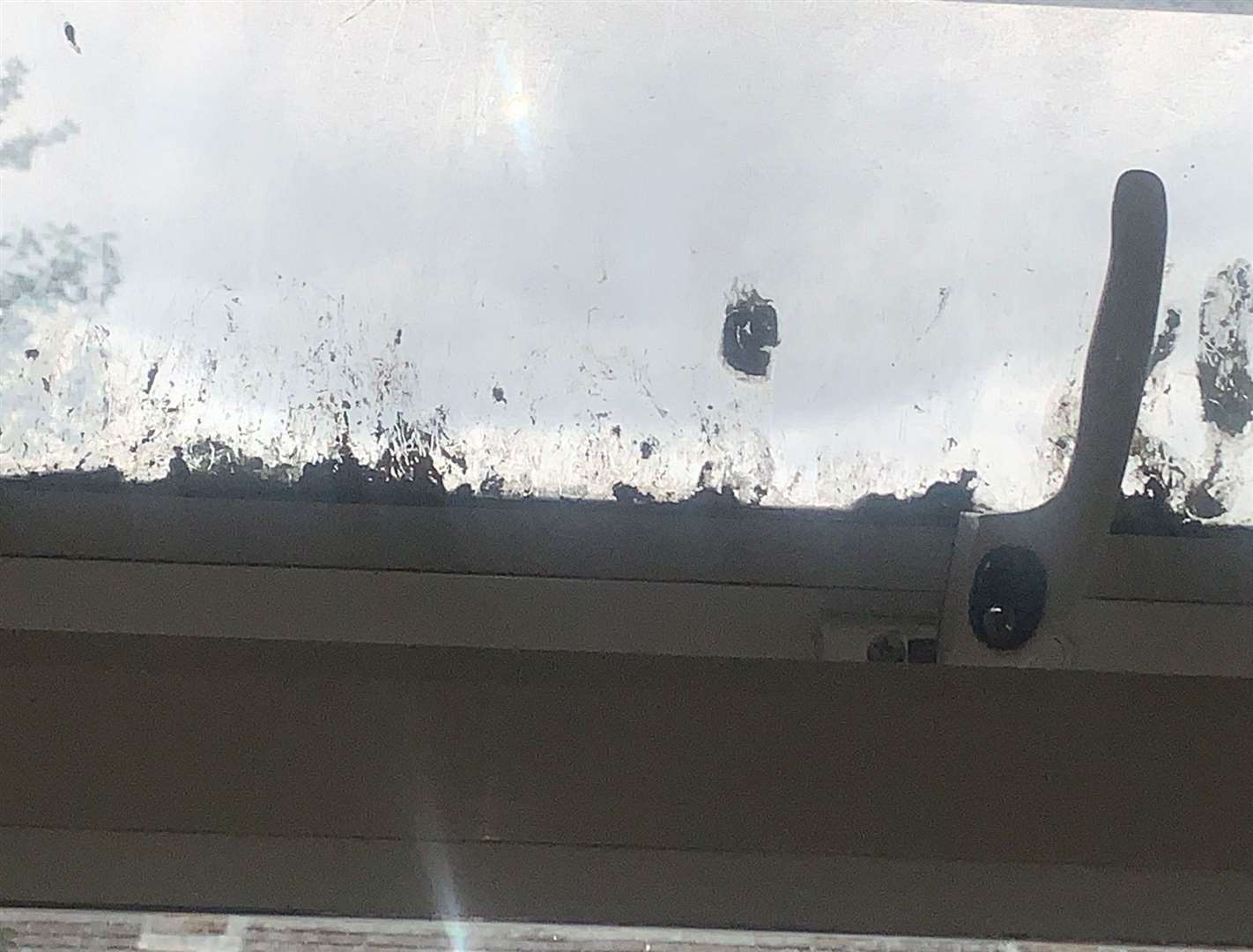 Mould on the window spotted by mum Gemma McDonald when viewing the property