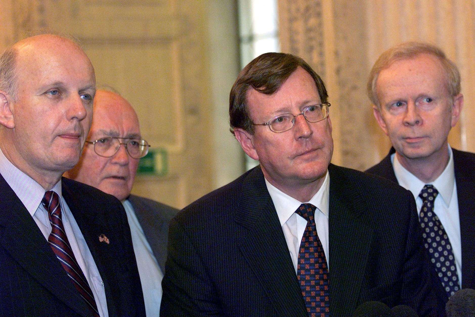 Ulster Unionist leader David Trimble with his ministers (PA)