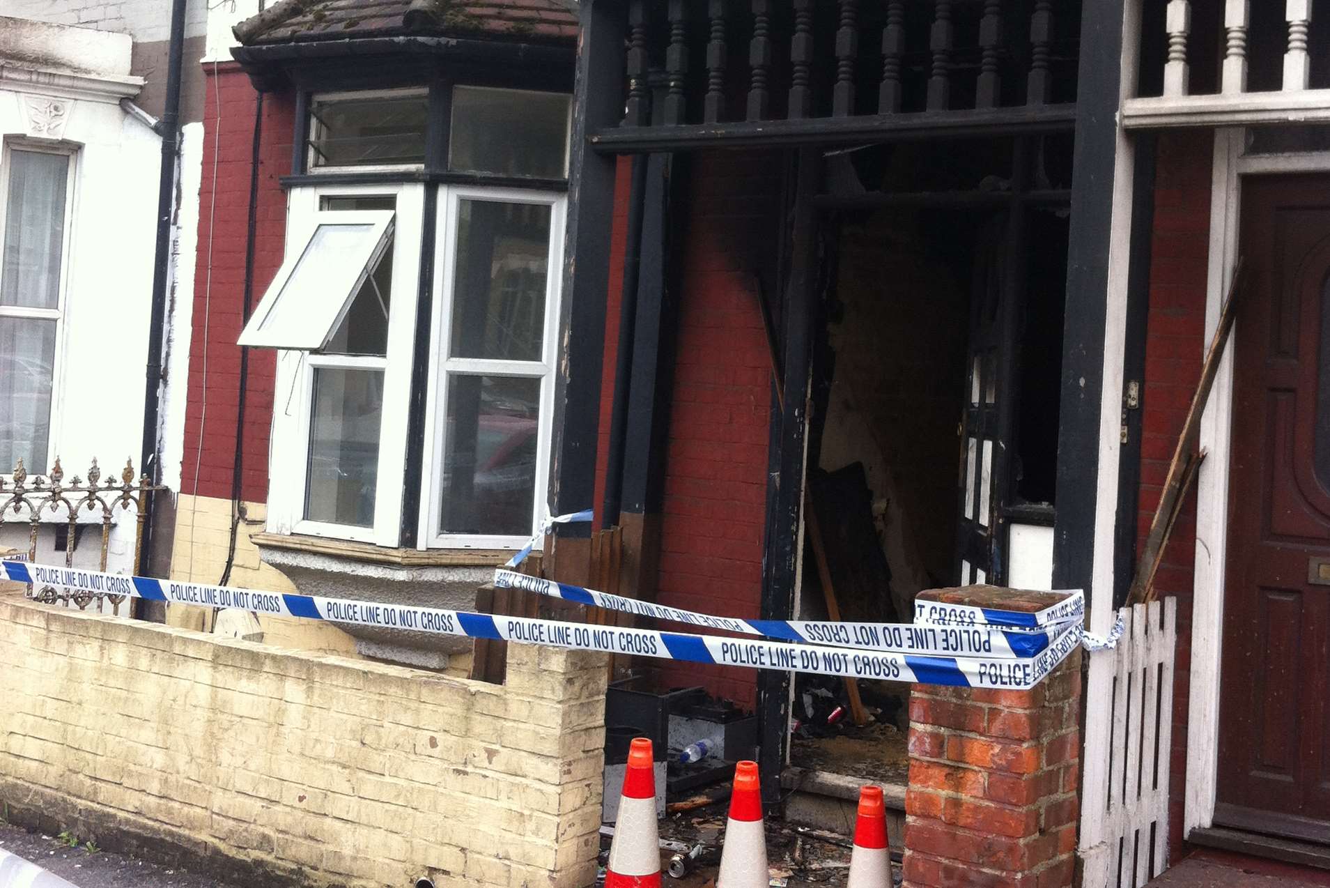 The scene of the fire in Luton Road.