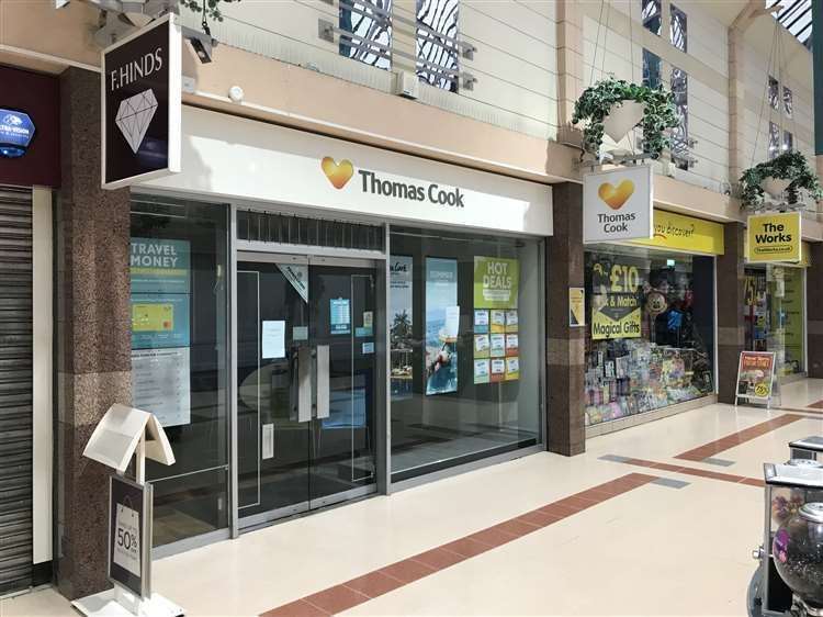 Thomas Cook travel agents when it was in The Forum at Sittingbourne