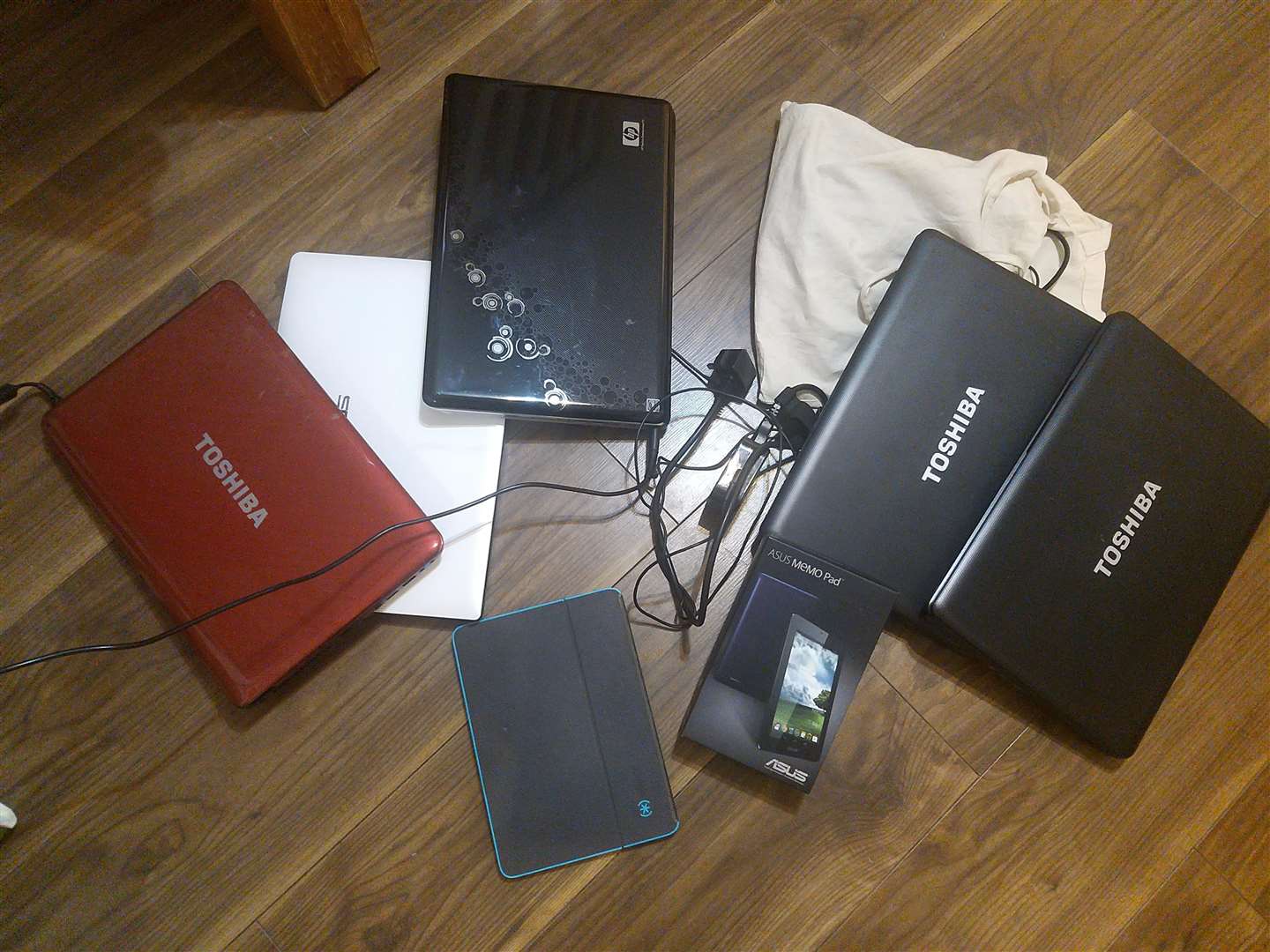 Some of the laptops donated as part of the Dartford Deeds Not Words laptop appeal