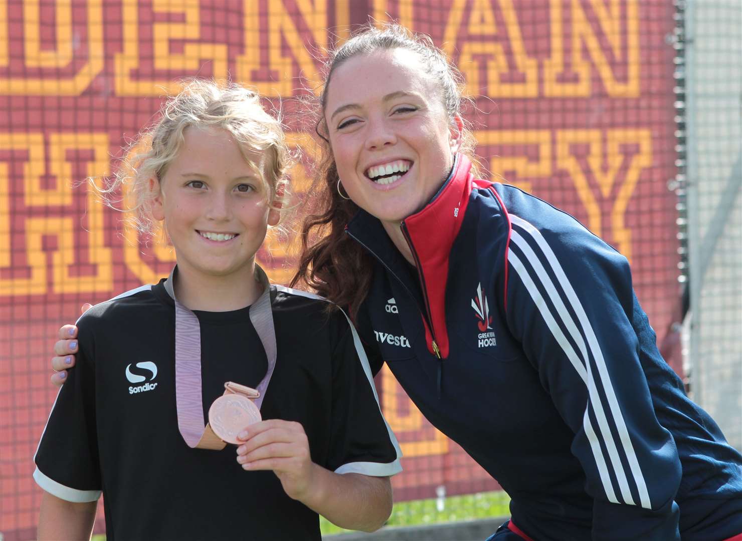 Grace Balsdon took her Commonwealth Games bronze medal to Old Bordenians Hockey Club at the unveiling of their new pitch four years ago. Picture: John Westhrop