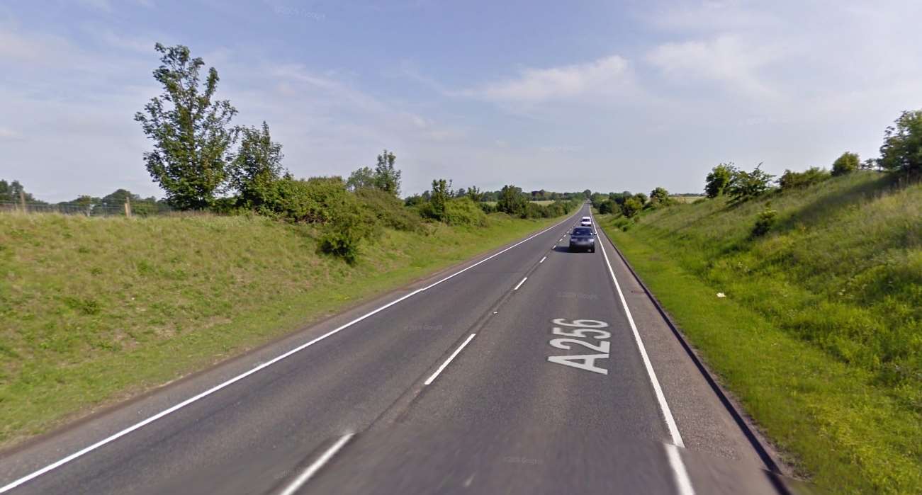 The A256, near Eastry. Picture: Google