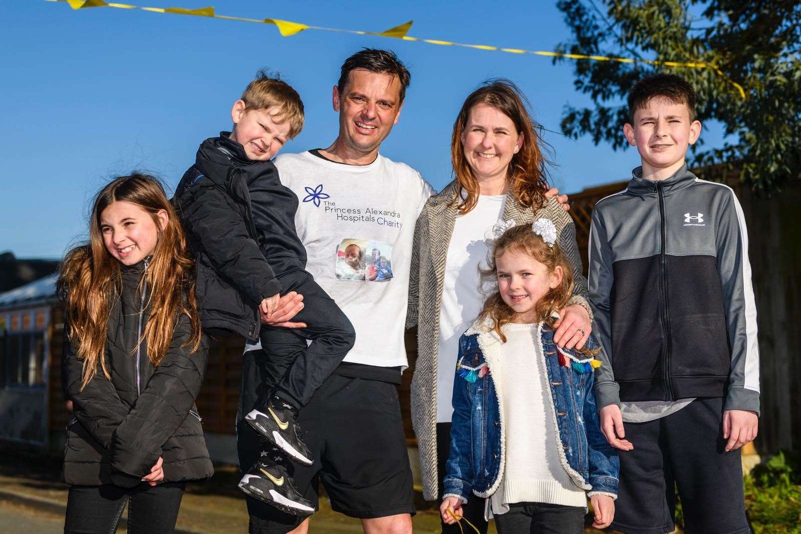 Marc, from Wilmington, near Dartford, with his wife Gemma and four children, Sidney, 13, Eliza, 10, Honor, 6, and Kit, 4. Picture: Marc Petters