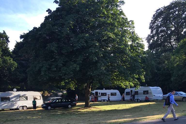 Travellers set up camp off London Road. Picture: Ruan Ellis