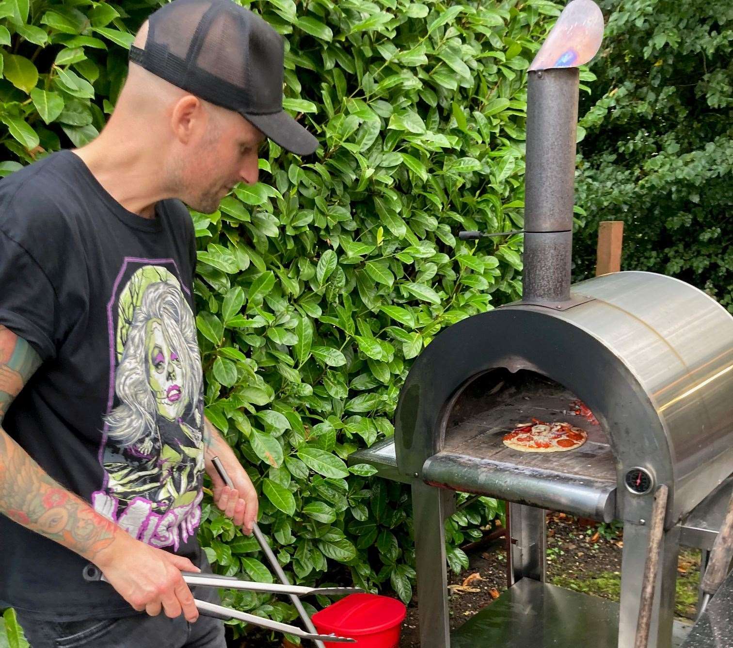 Cooking pizza in the wood-fired oven was a highlight of our stay