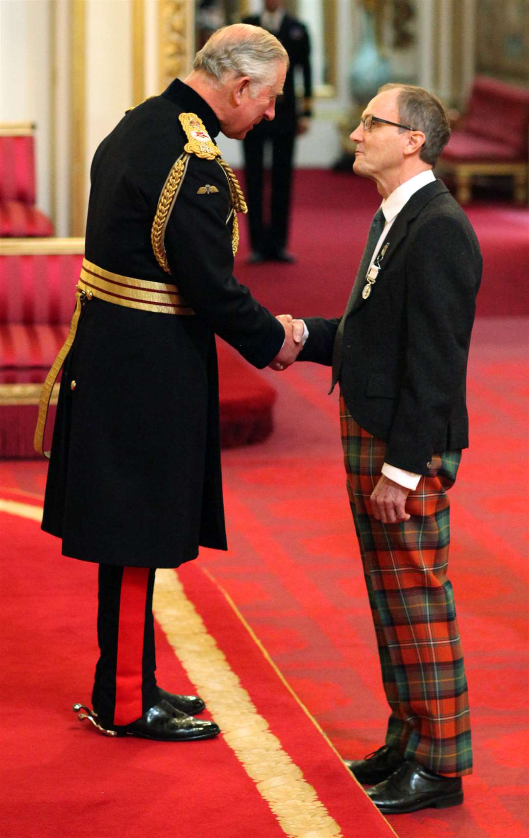 Professor Ian Boyd is decorated with the Polar Medal by the Prince of Wales (Jonathan Brady/PA)