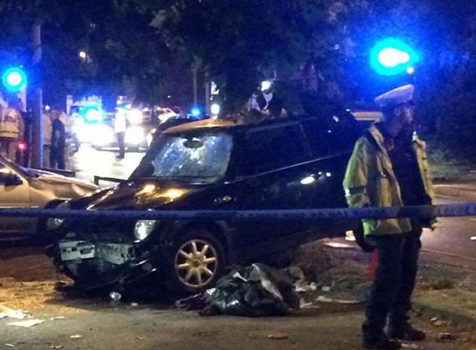 The mini crashed into pedestrians. Picture: Toby Diamond