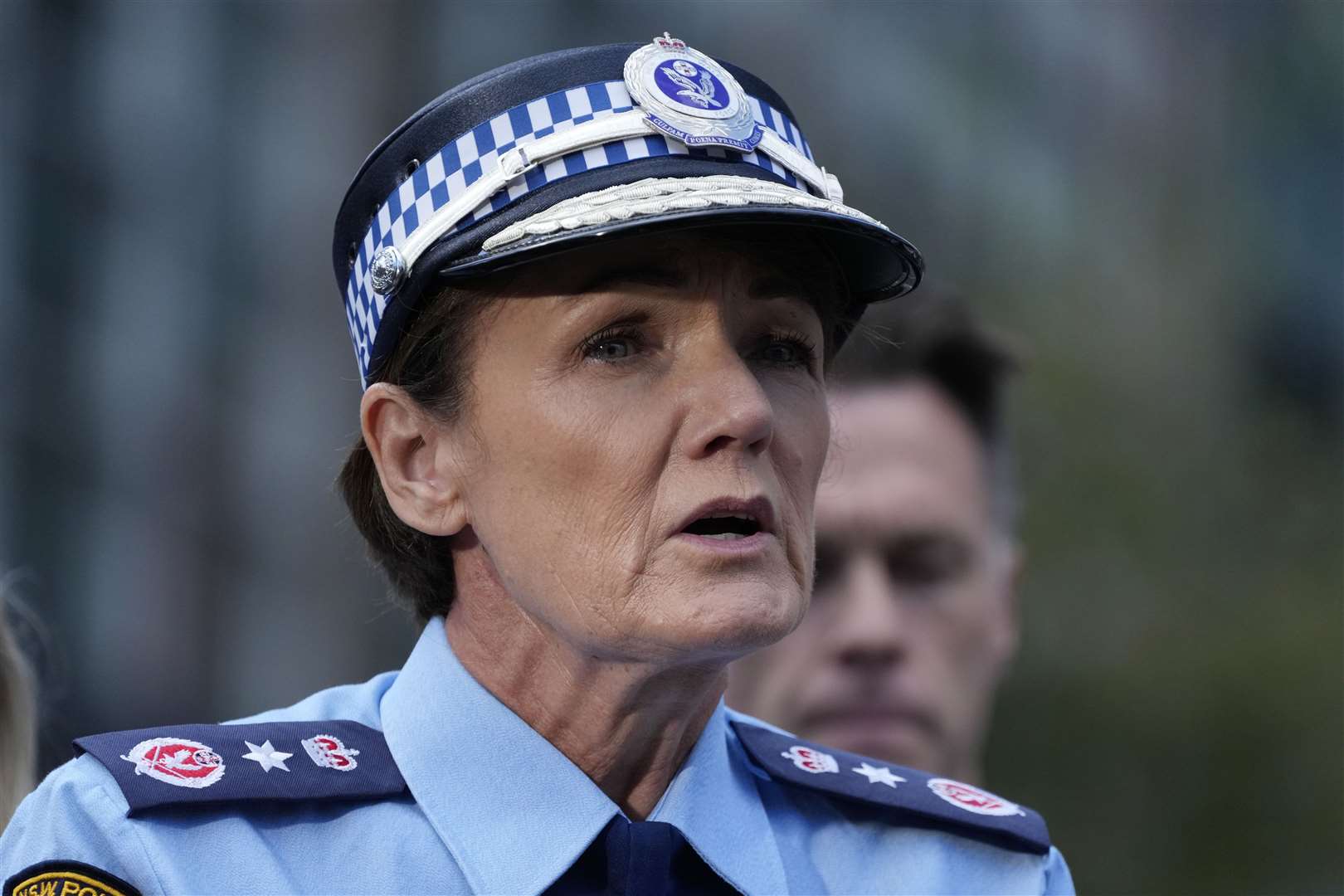 Karen Webb, police commissioner of New South Wales state, speaks to media at Bondi Junction (Rick Rycroft/AP)