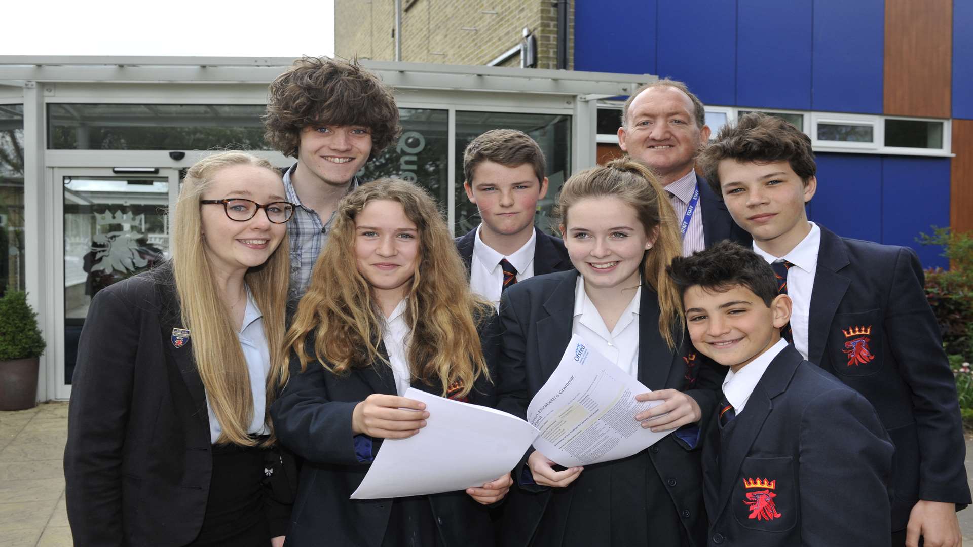 QEGS pupils with head teacher David Anderson.