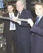 Derek Wyatt MP, left, meets Ian Hunter and Gary Stewart at Dore Metals