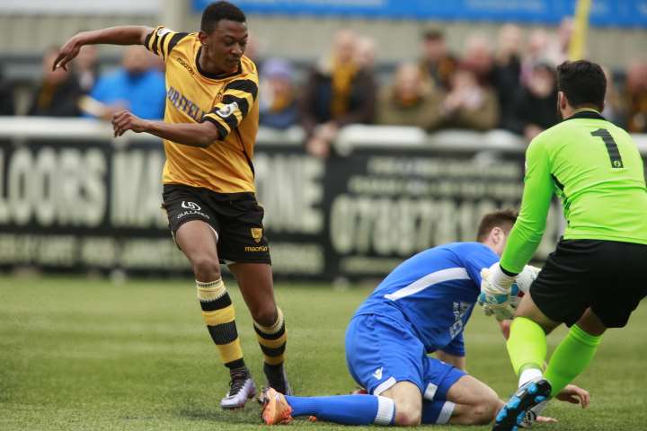 Charles Banya threatens for Maidstone Picture: Martin Apps