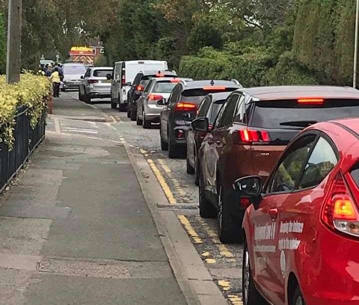 Congestion along Reculver Road after the primary school reopened two weeks ago