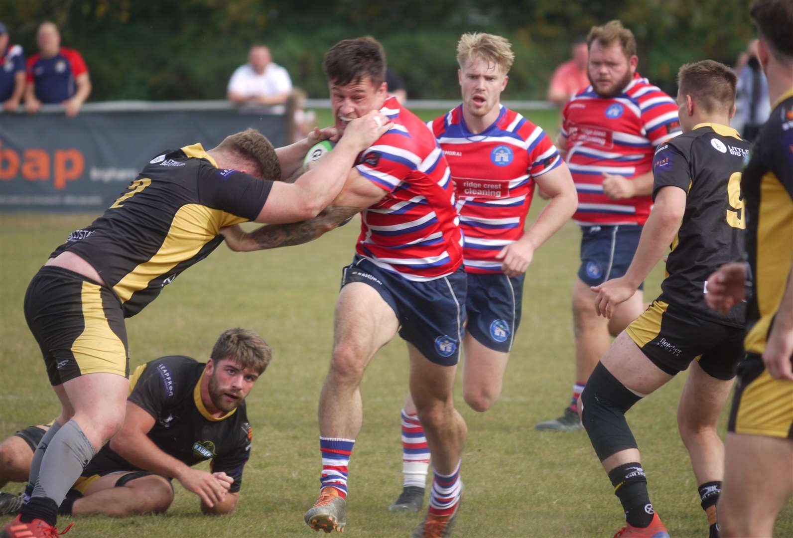 Shadyn Osgood powers forward for Tonbridge Juddians in Saturday’s win. Picture: Adam Hookway