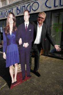 Stewart Neame and the Royal couple cut out
