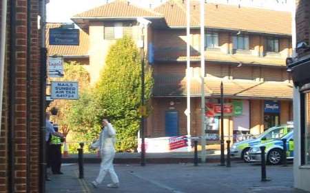 Forensic officers at the scene. Picture: NICK CULLEN