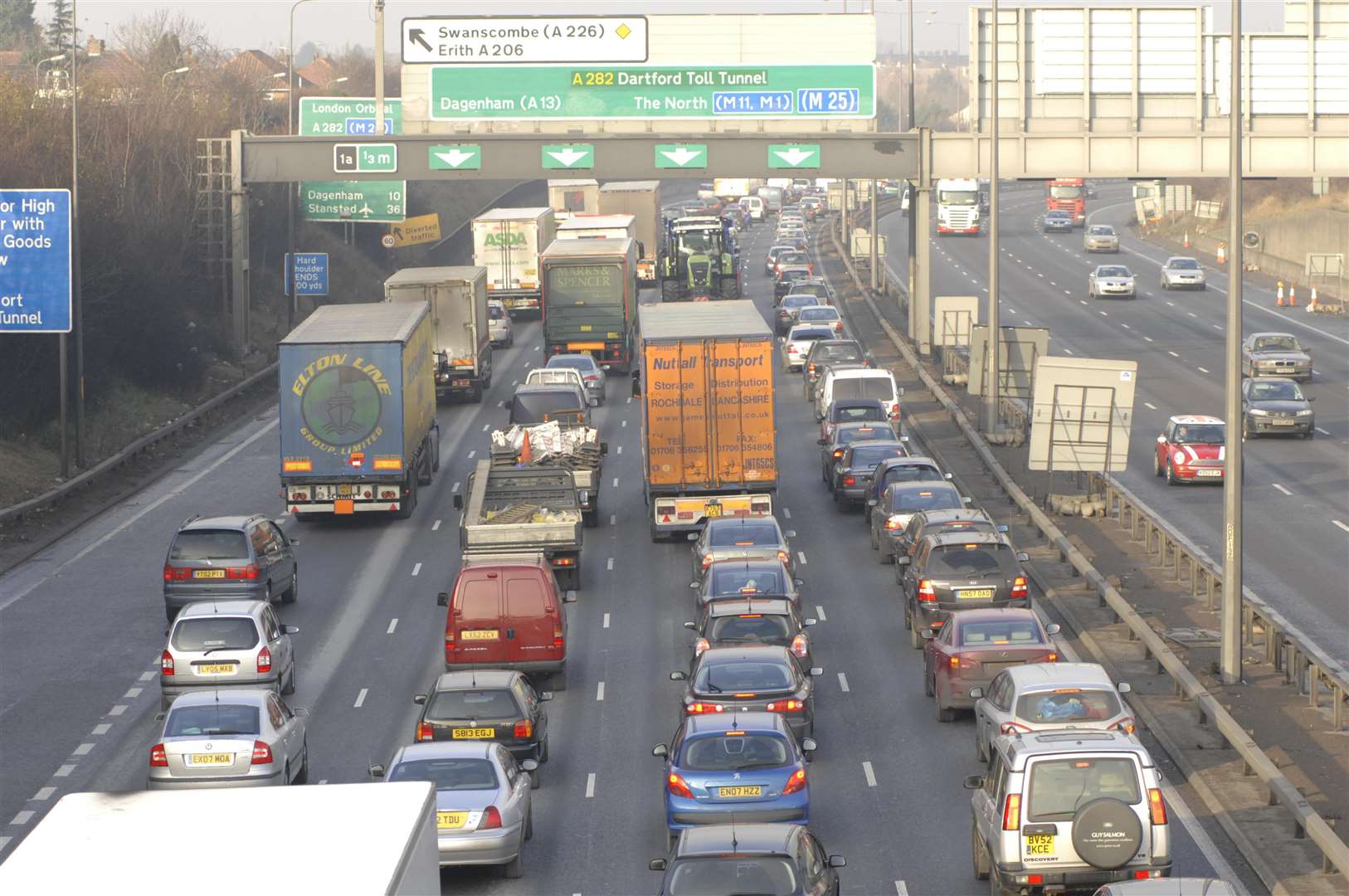 Traffic on the M25. Stock image