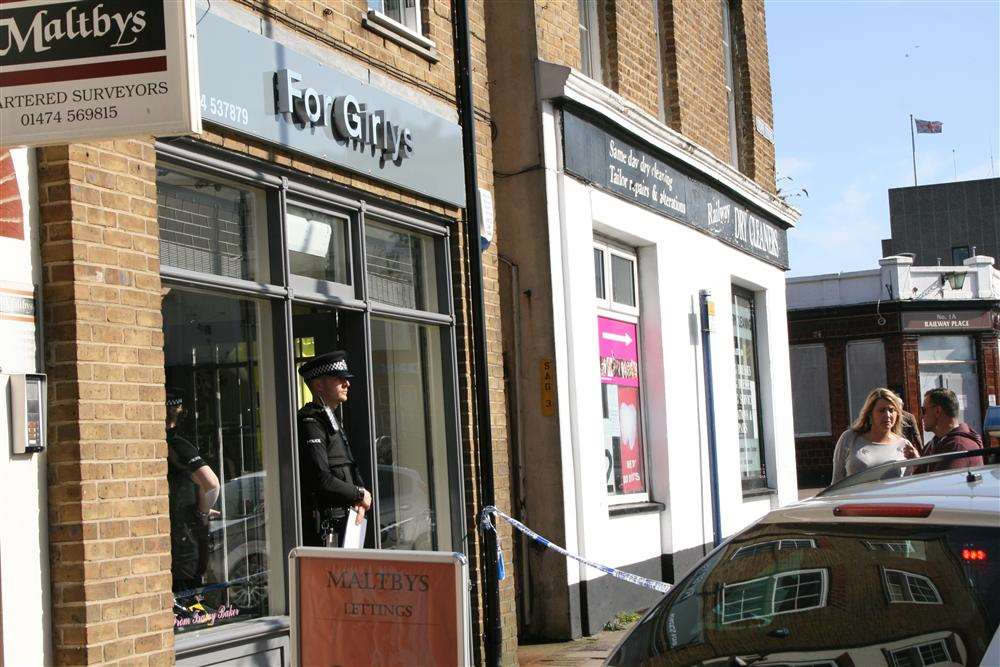 Police at For Girlys clothes shop in Stone Street, Gravesend