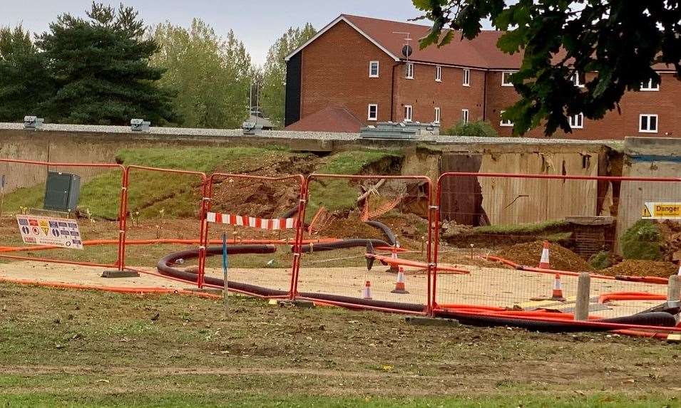 Sinkholes appeared in Barming near Maidstone at the weekend
